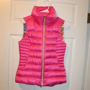 Lilly Pulitzer Puffer Vest Women size Small Pink